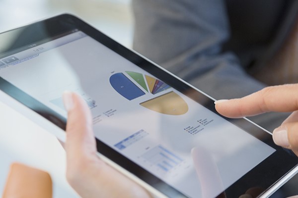 tablet with circle graph